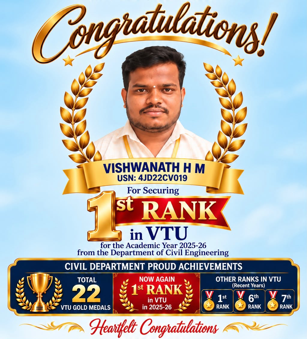 Congratulations - 1st Rank in VTU